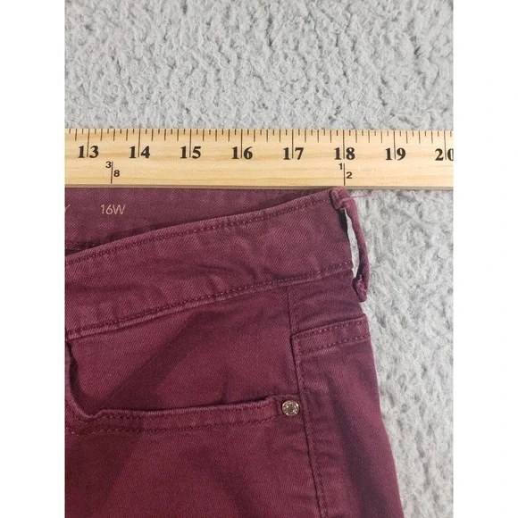 Jennifer Lopez Jeans Womens Size 16 W Skinny Burgundy Denim Jegging Casual 36x29 - Picture 6 of 15